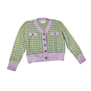 CIDER LAVENDAR GREEN Summer Of‎ ‘89 Button Up Cardigan One Size Preppy